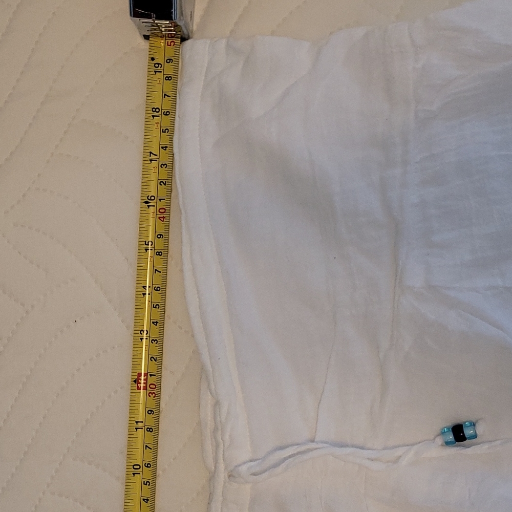 White cotton tier Polo skirt / swim coverup - 10 tiered - Picture 6 of 13